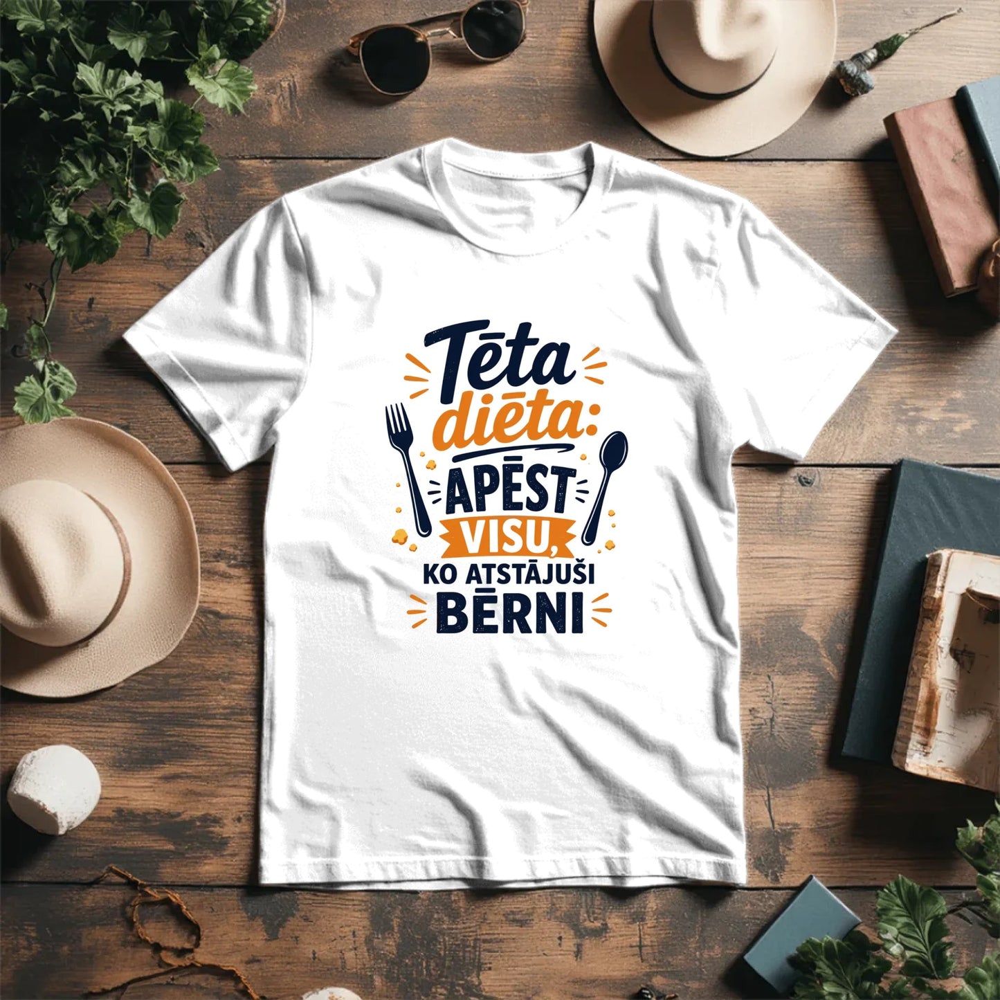 Organic cotton T-shirt "Dad's Diet" available online, Šarlotes audumi