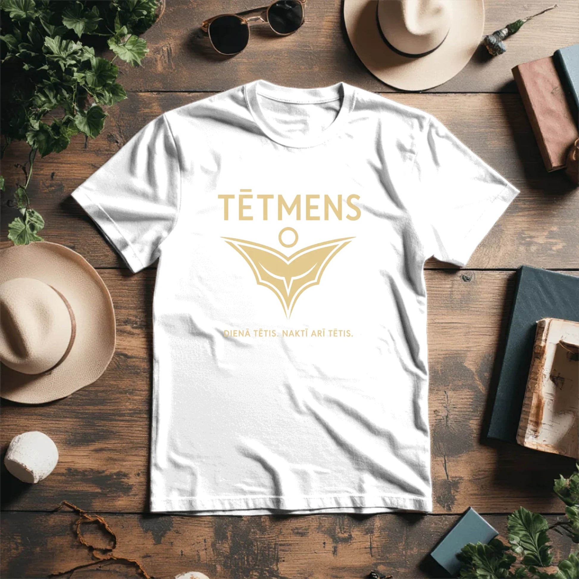 Image of an Organic Cotton T-Shirt "TĒTMENS" – available online at Šarlotes audumi