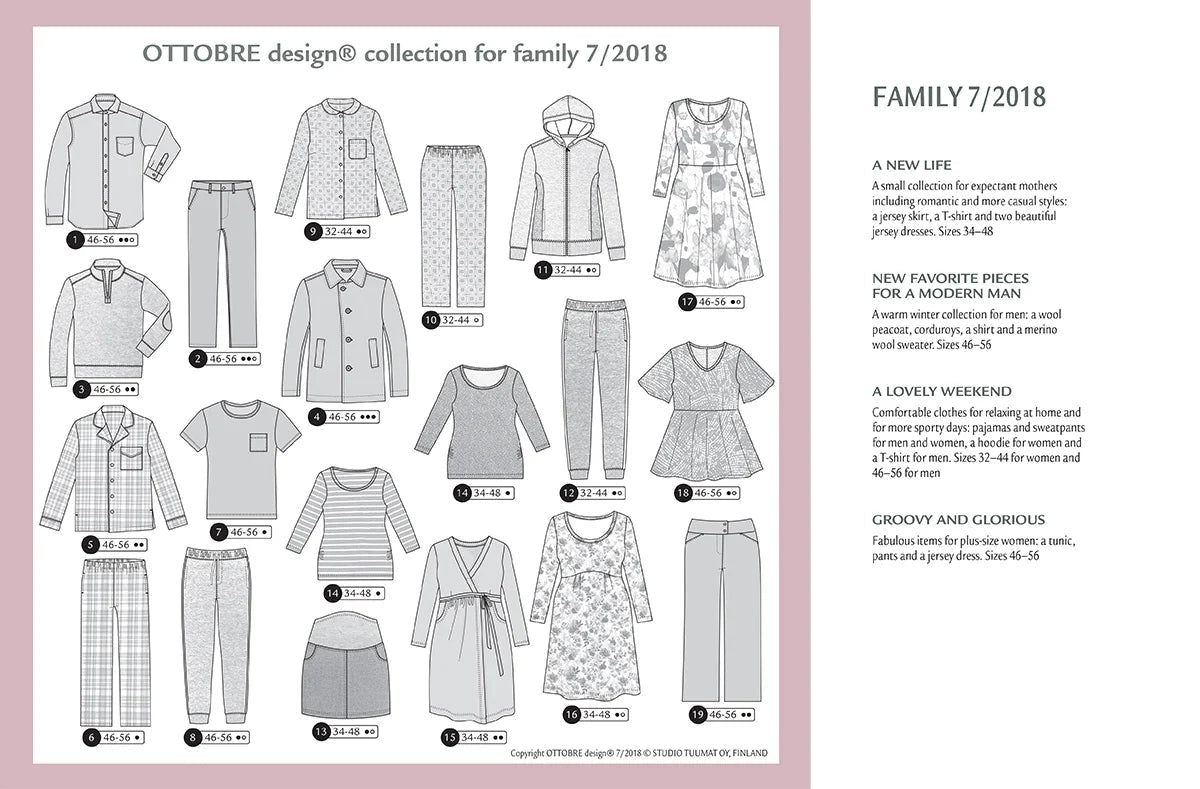 Image of OTTOBRE Design Family – sewing magazine with English-language patterns – available online at Šarlotes audumi