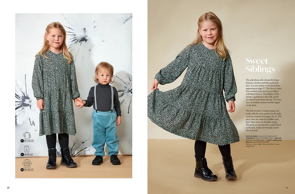 Attēls ar OTTOBRE design Kids Ziema– bērnu apģērbu piegrieztņu žurnāls angļu valodā – pieejams internetā Šarlotes audumi