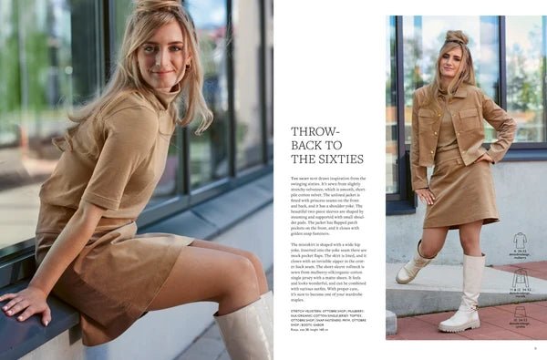 Attēls ar OTTOBRE design Woman 5/2023 – sieviešu apģērbu piegrieztņu žurnāls angļu valodā – pieejams internetā Šarlotes audumi