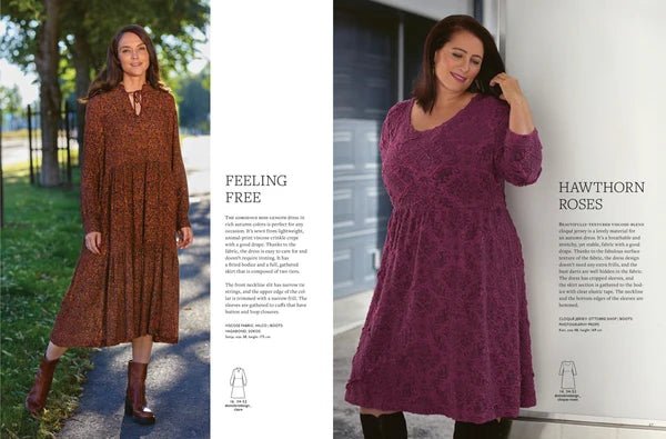Attēls ar OTTOBRE design Woman 5/2023 – sieviešu apģērbu piegrieztņu žurnāls angļu valodā – pieejams internetā Šarlotes audumi