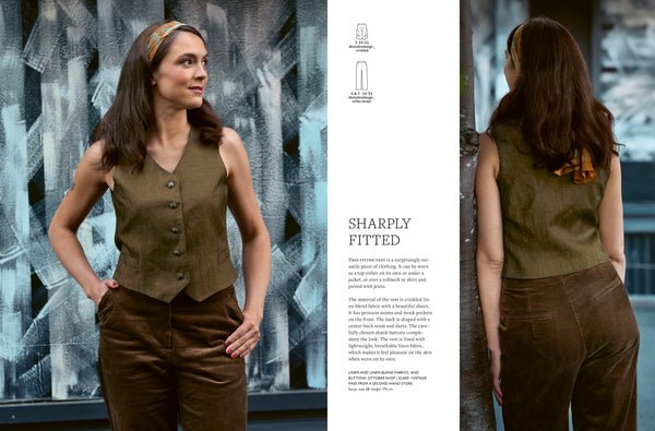 Attēls ar OTTOBRE design Woman 5/2023 – sieviešu apģērbu piegrieztņu žurnāls angļu valodā – pieejams internetā Šarlotes audumi