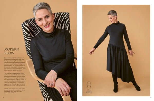Attēls ar OTTOBRE design Woman 6/2023 – sieviešu apģērbu piegrieztņu žurnāls angļu valodā – pieejams internetā Šarlotes audumi