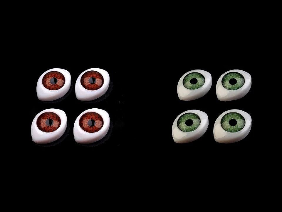 Attēls ar Ovālas plastmasas acis 12x17 mm – pieejams Šarlotes audumi