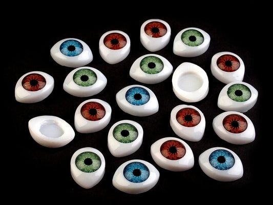Attēls ar Ovālas plastmasas acis 12x17 mm – pieejams Šarlotes audumi