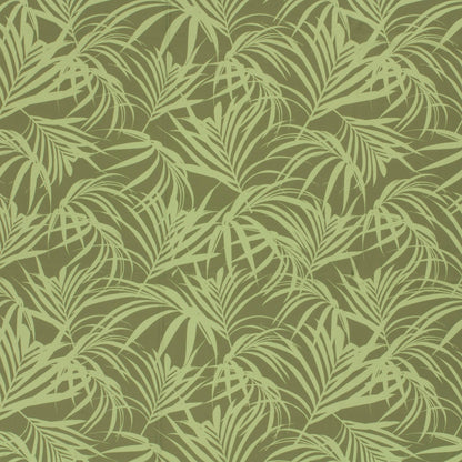 Image d’un tissu de maillot de bain en lycra avec protection UPF50 – feuilles vert olive 200 g/m² – disponible chez Šarlotes audumi