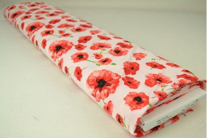 Tissu lycra pour maillots de bain - coquelicots 220 g/m²