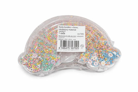 Attēls ar Pērlīšu komplekts kastītē – krāsainas dekoratīvās un aukla(0.8 mm) – pieejams Šarlotes audumi