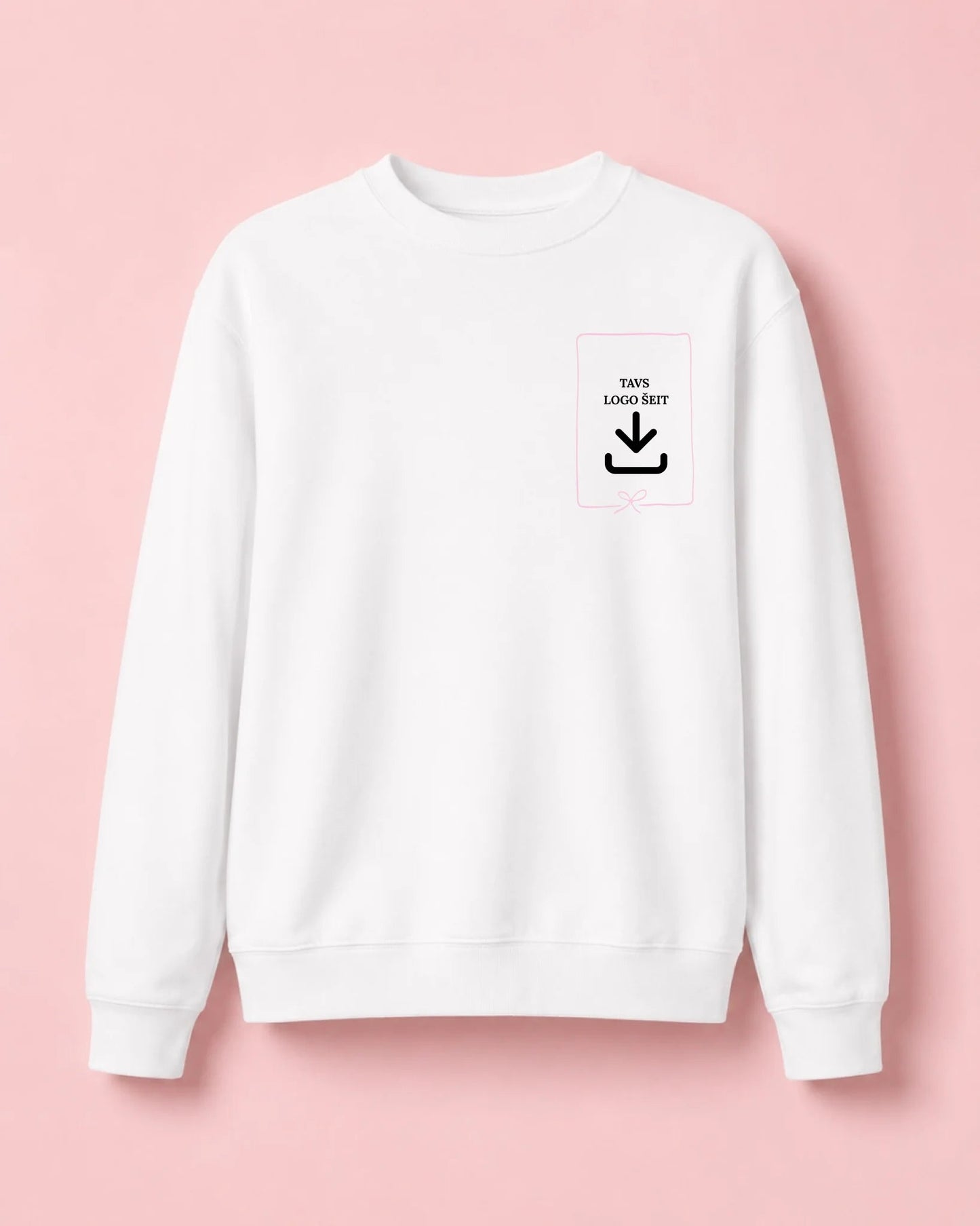 Image of a personalized sweatshirt with your logo – available online at Charlotte's Fabrics