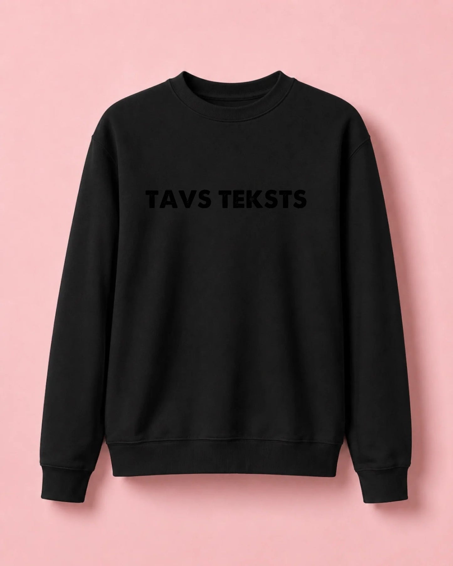Image of personalized sweatshirt with your text - black – available online at Šarlotes audumi