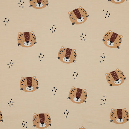 Jersey de coton fin - bébés léopard 200 g/m²