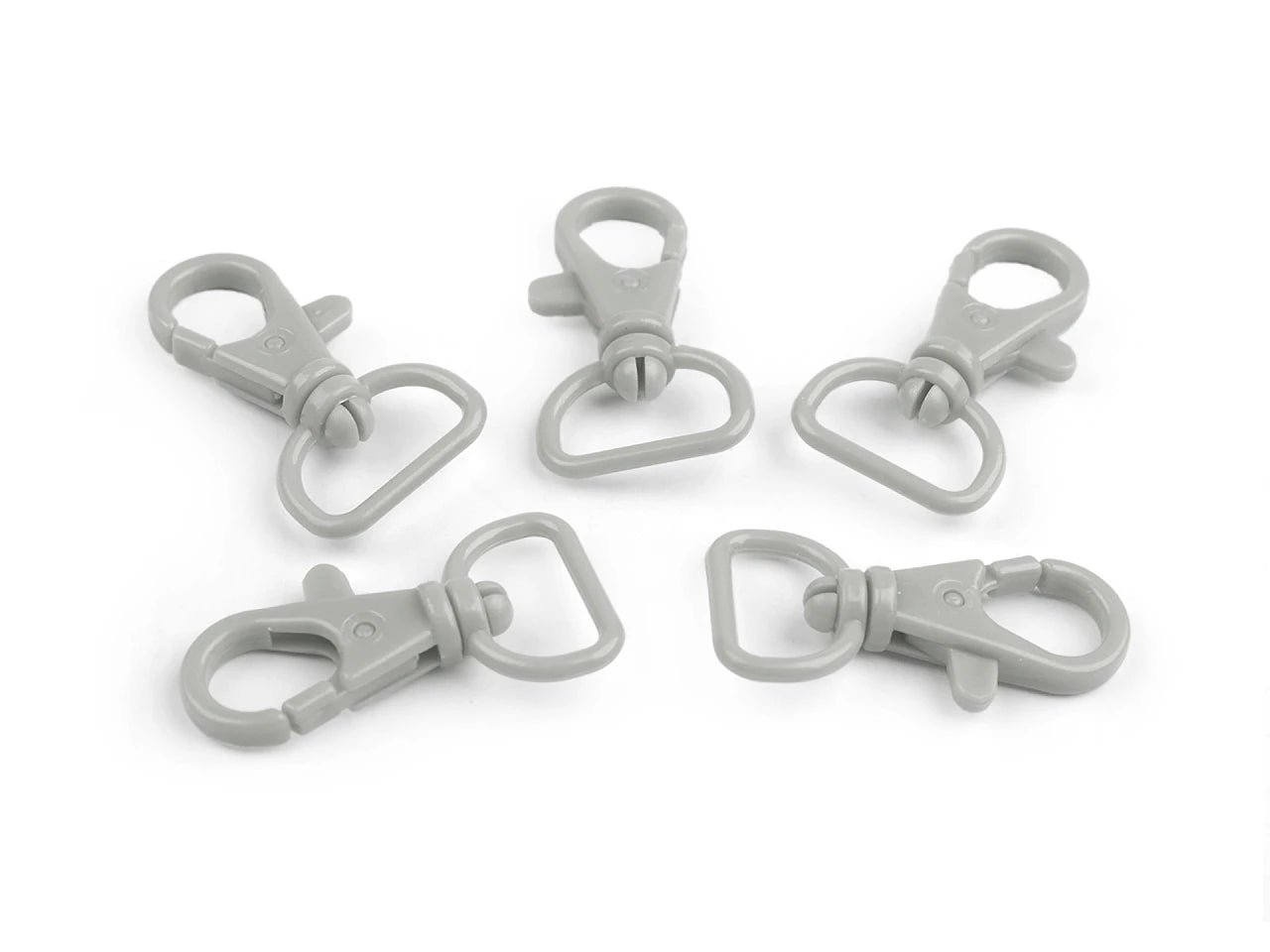 Attēls ar Plastmasas karabīnes ar grozāmu mehānismu – 17 mm 5.gab|dažādu toņu – pieejams Šarlotes audumi