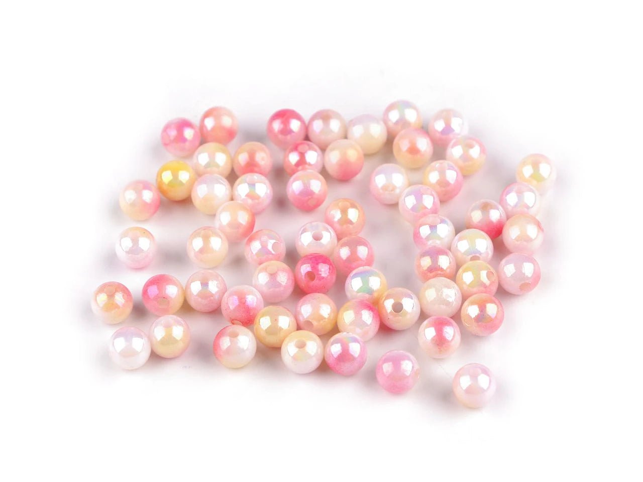 Attēls ar Plastmasas pērlītes ar perlamutra efektu Ø8 mm 20 g| dažadu toņu – pieejams Šarlotes audumi