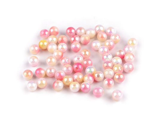 Attēls ar Plastmasas pērlītes ar perlamutra efektu Ø8 mm 20 g| dažadu toņu – pieejams Šarlotes audumi