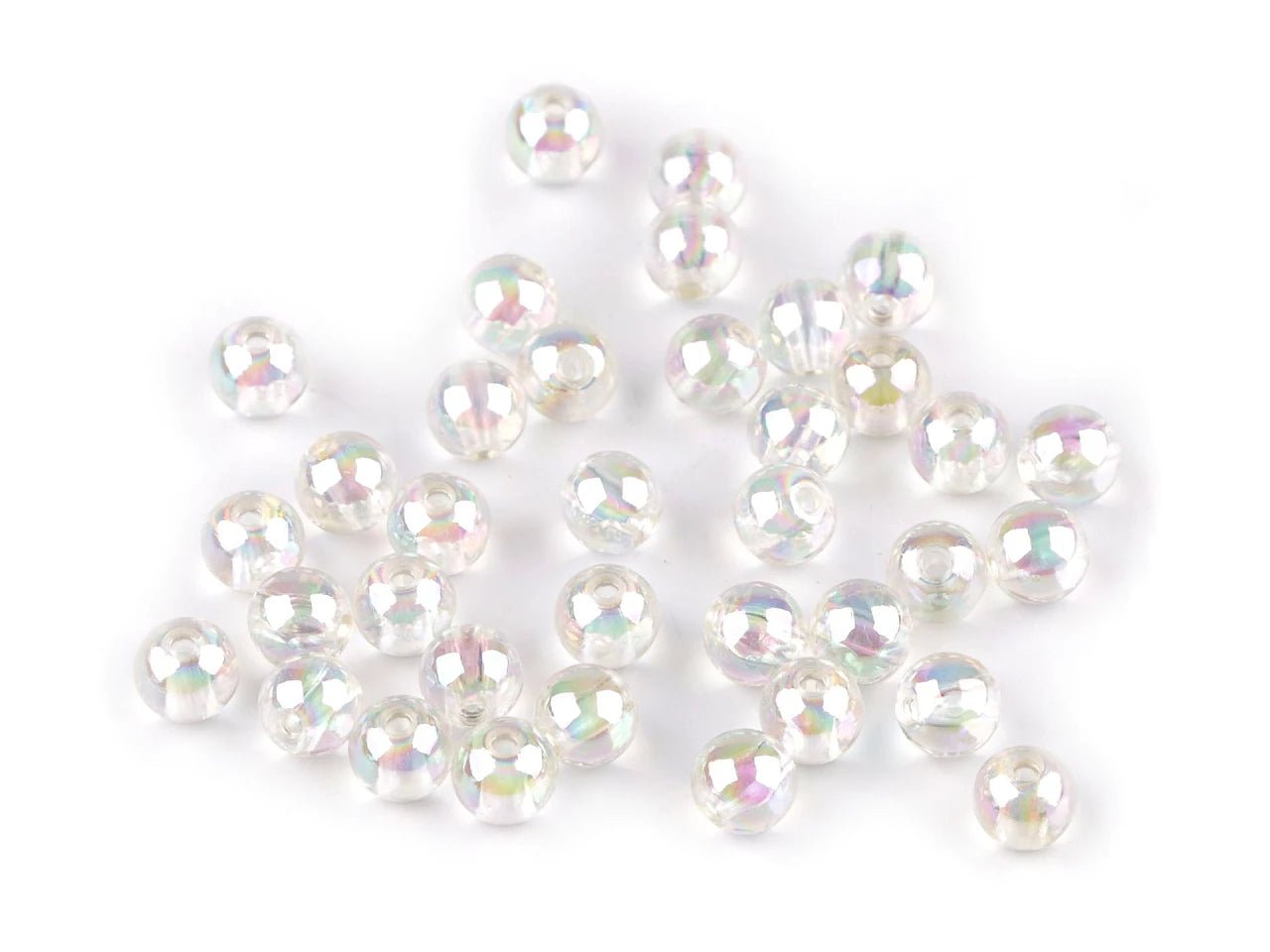 Attēls ar Plastmasas pērlītes Ø8 mm 10 g | dažādu toņu – pieejams Šarlotes audumi