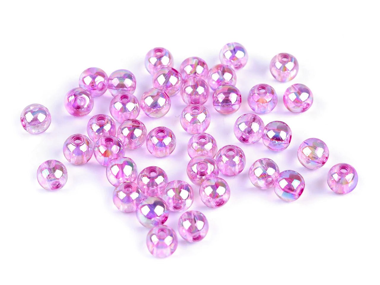 Attēls ar Plastmasas pērlītes Ø8 mm 10 g | dažādu toņu – pieejams Šarlotes audumi