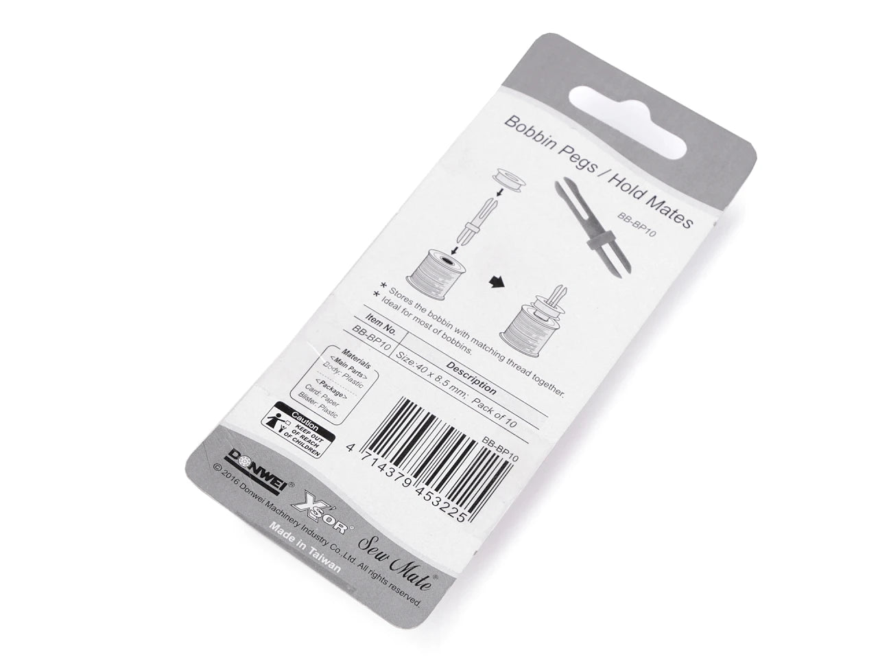 Attēls ar Plastmasas spolīšu turētājs (10 gab.) – ērts palīgs diegu uzglabāšanai – pieejams Šarlotes audumi