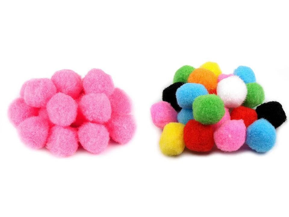 Image de pompons Ø25 mm pour décoration et loisirs créatifs, 100 pièces – disponible chez Šarlotes audumi
