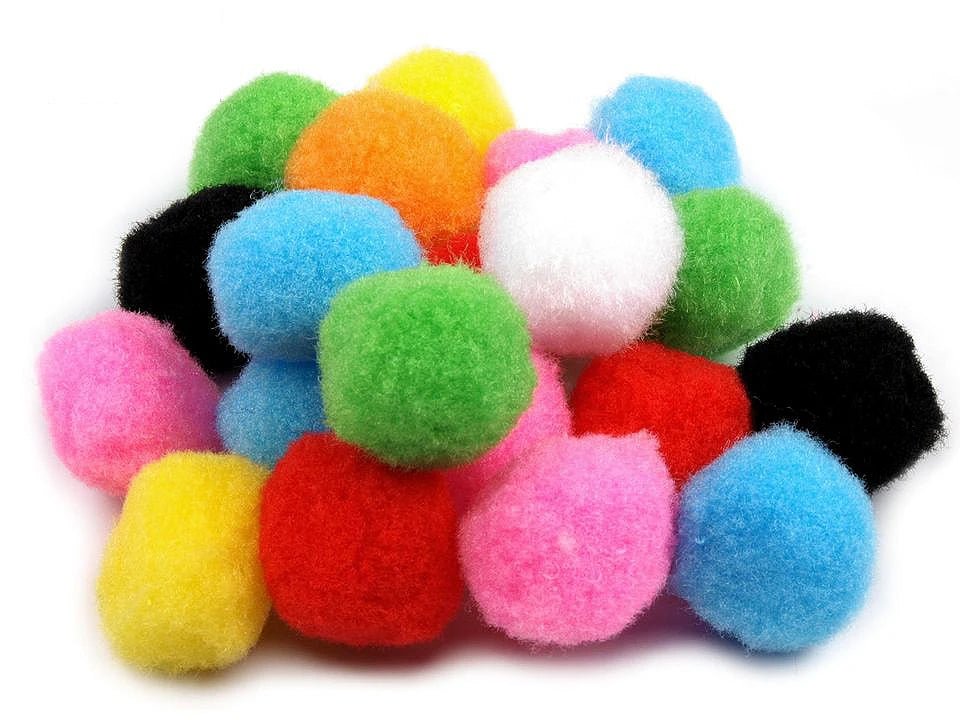 Image avec pompons Ø25 mm pour la décoration et les loisirs créatifs, 100 pcs. – disponible chez Šarlotes audumi