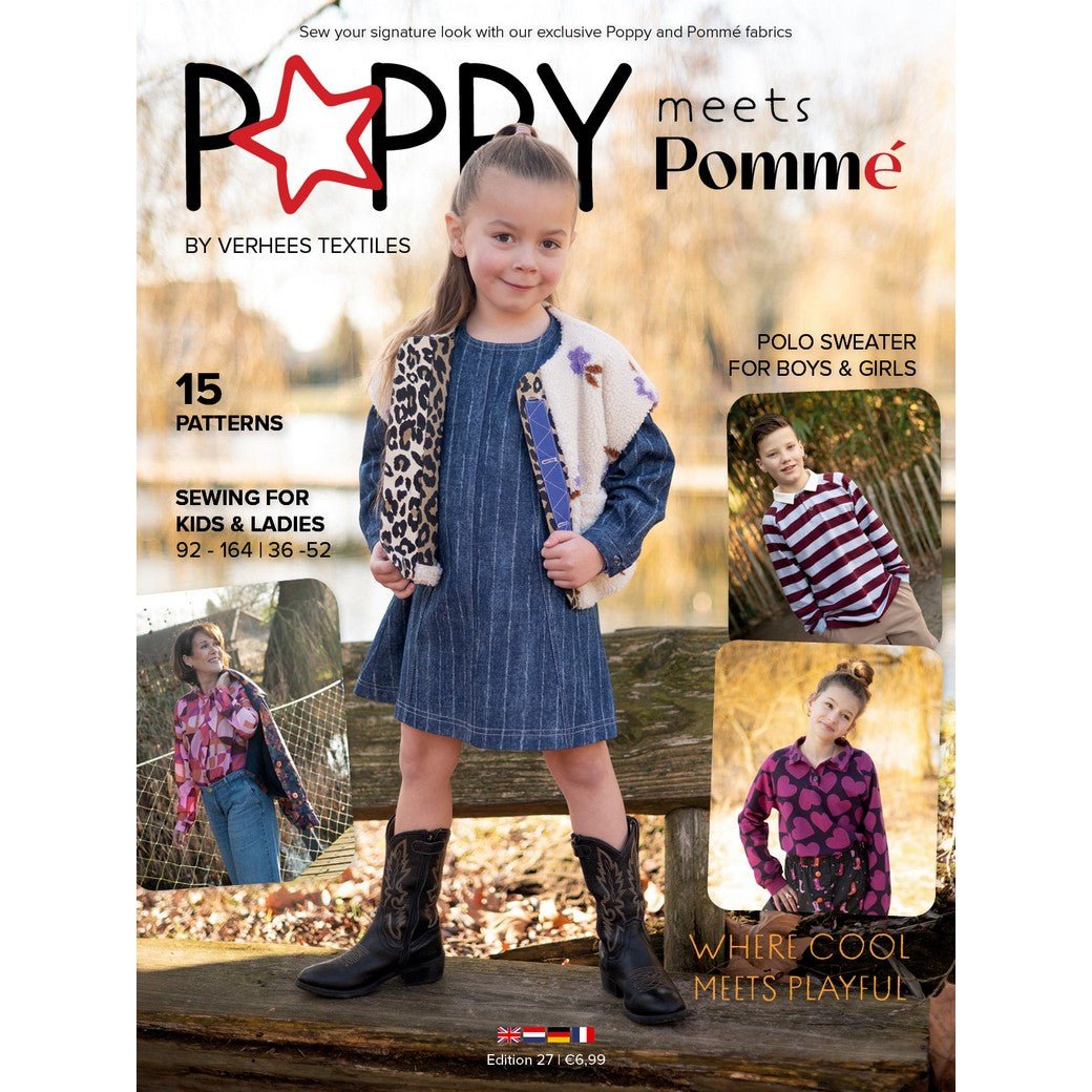 Image du magazine Poppy meets Pommé n° 27 – patrons de couture pour enfants et adultes, EN, DE, FR – disponible chez Tissus Charlotte