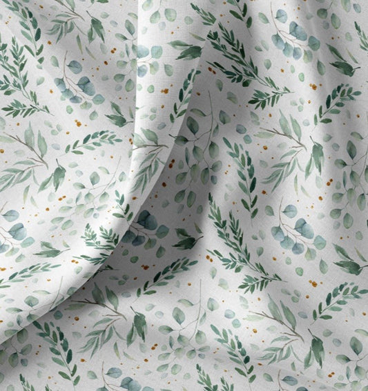 Attēls ar Premium 100% kokvilnas audums - eikalipta lapas 115 g/m² – pieejams Šarlotes audumi