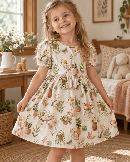Poplin Cats with Houseplants – available online at Charlotte's Fabric