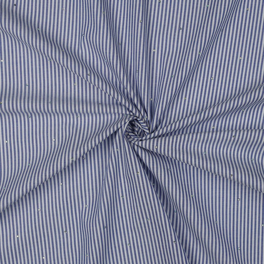 Attēls ar Premium 100% kokvilnas audums - līnijas ar kristāliem 115 g/m² – pieejams Šarlotes audumi