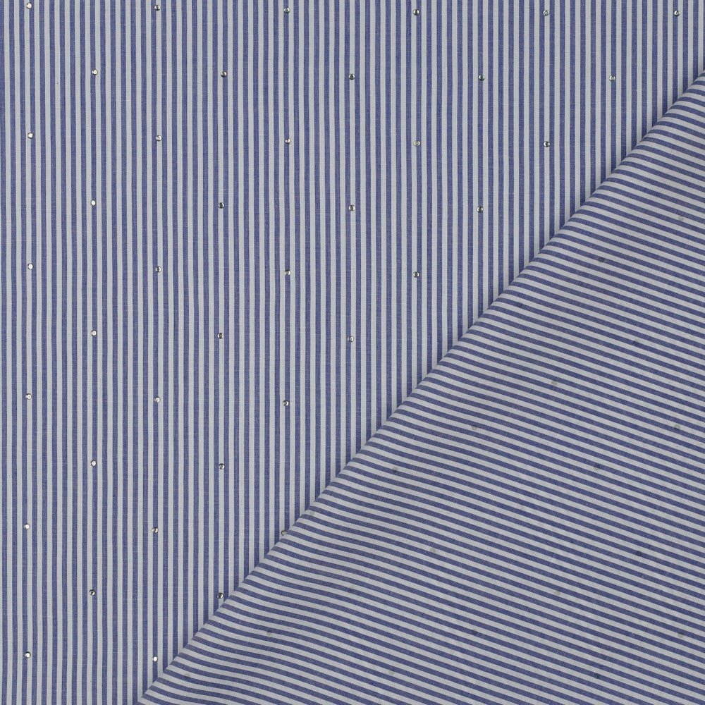 Attēls ar Premium 100% kokvilnas audums - līnijas ar kristāliem 115 g/m² – pieejams Šarlotes audumi