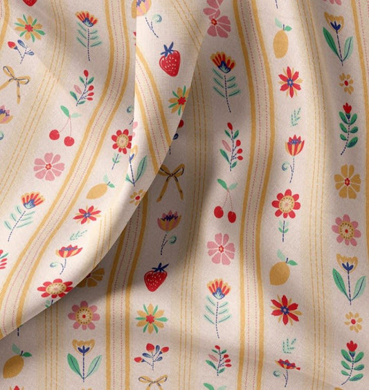 Attēls ar Premium 100% kokvilnas audums - ornamenti līnijās 115 g/m² – pieejams Šarlotes audumi