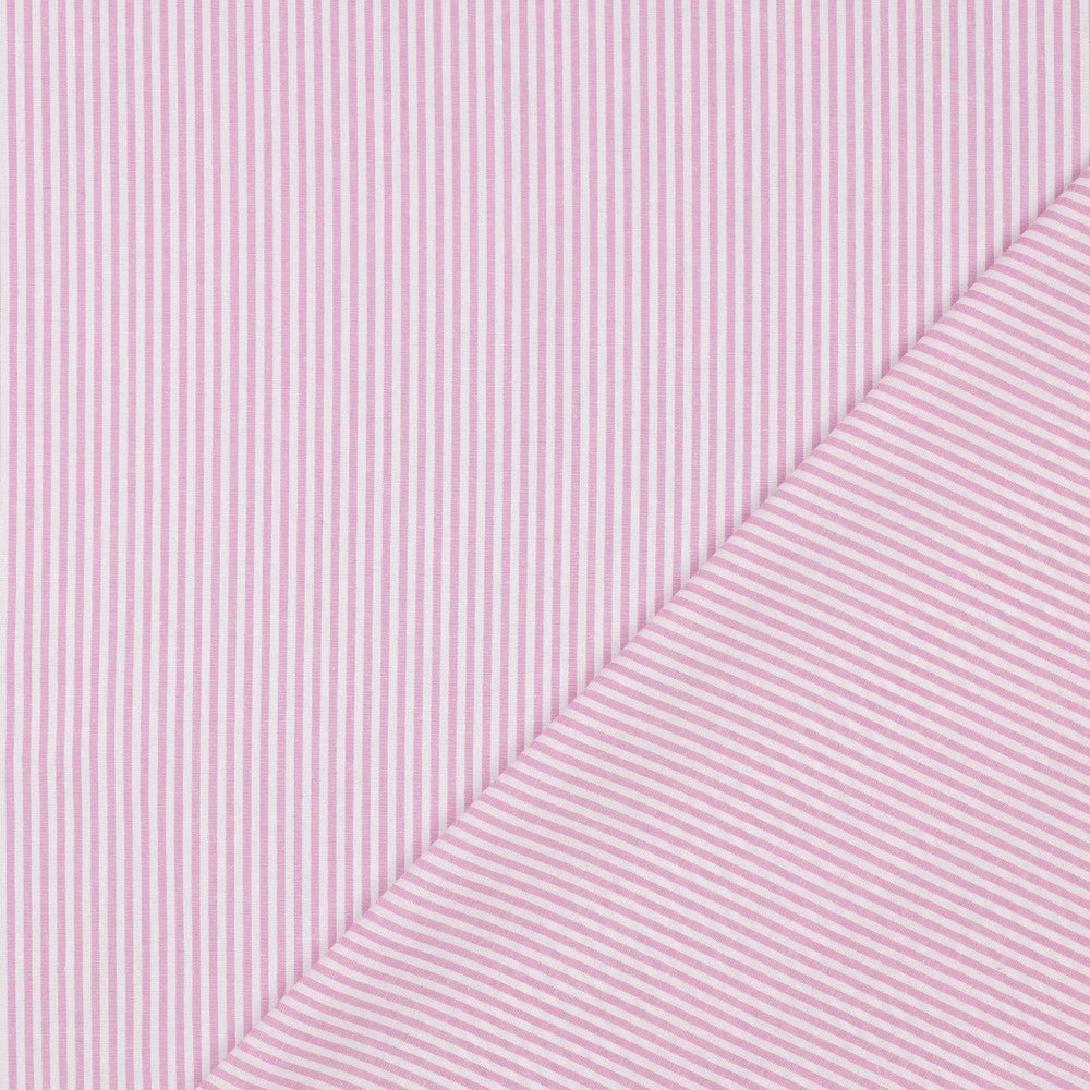 Image de tissu Premium 100 % coton - lignes roses 3 mm 110 g/m² – disponible chez Šarlotes audumi