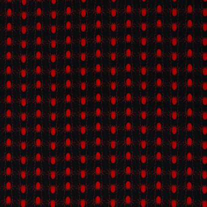 Tissu premium 100 % coton - araignées rouges 130 g/m²