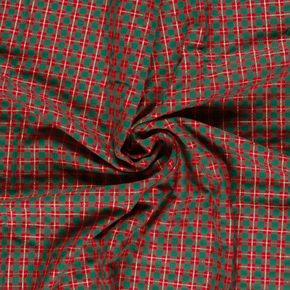 Image with premium 100% cotton fabric - Scottish plaid with gold accents, 120 g/m² – available online at Šarlotes audumi