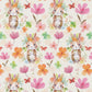 Attēls ar Premium 100% kokvilnas audums - zaķenīte ziedos 115 g/m² – pieejams Šarlotes audumi