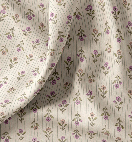 Attēls ar Premium 100% kokvilnas audums - ziedi 115 g/m² – pieejams Šarlotes audumi