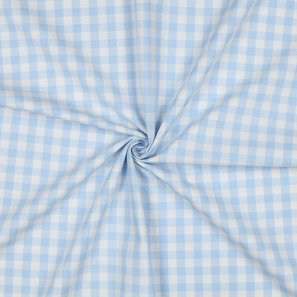 Premium 100 % coton - tissu bleu à carreaux 110 g/m²