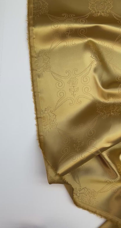 Italian Viscose Jacquard Fabric in a Golden Shade