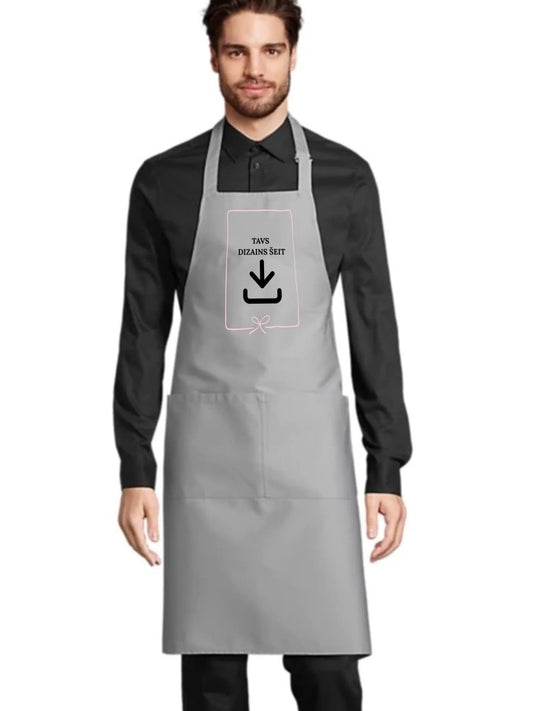 Image of an apron with your print - grey – available from Charlotte Fabrics