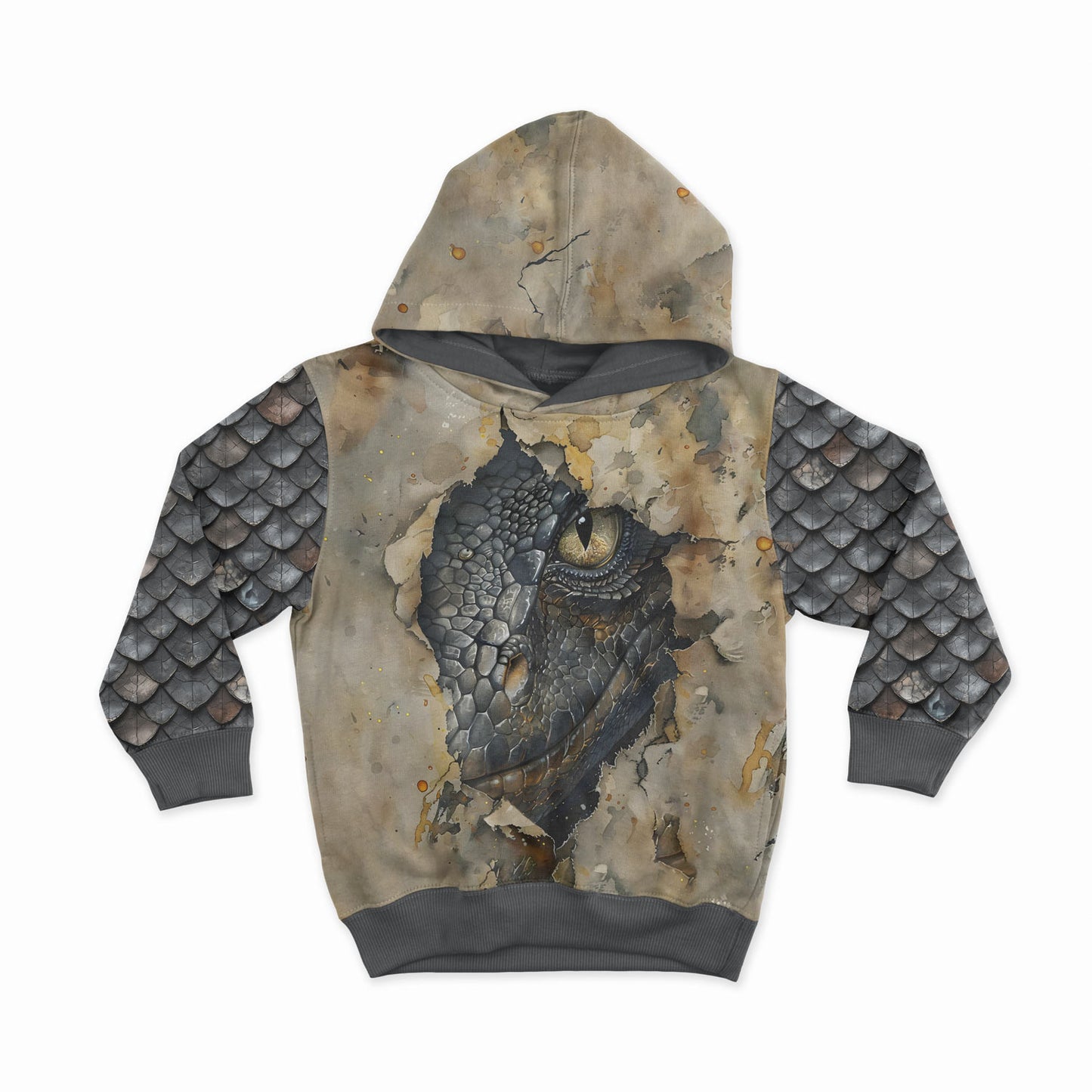 French terry panel 40x50 cm - dragon eye 250 g/m²