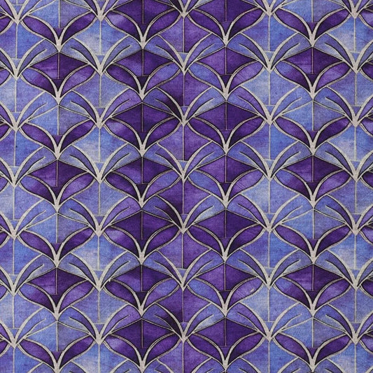 Punta di Roma trikotāžas audums - violets abstraksts raksts 240 g/m²