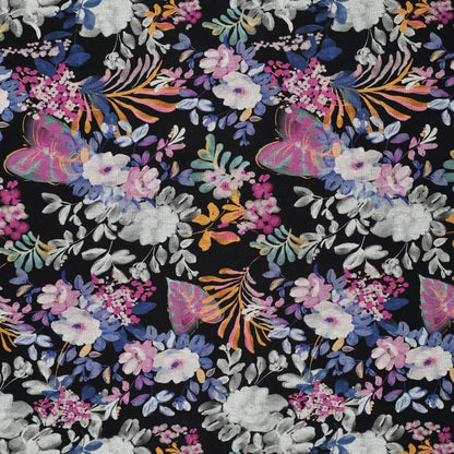 Punta di Roma knitted fabric - winter flowers 240 g/m²
