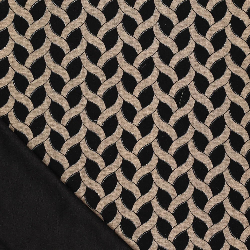 Attēls ar Punto di Roma trikotāžas audums - pelēks punktiņu raksts 240 g/m² – pieejams Šarlotes audumi