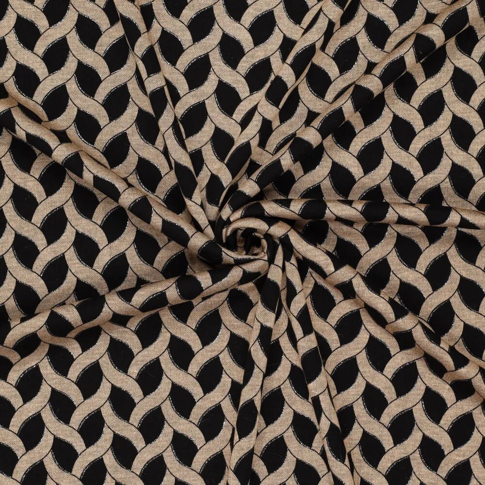 Attēls ar Punto di Roma trikotāžas audums - pelēks punktiņu raksts 240 g/m² – pieejams Šarlotes audumi