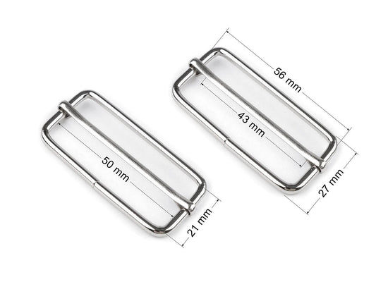 Attēls ar Regulējama sprādze siksnām (Buckle Slider) 50 mm, 5 gab – pieejams Šarlotes audumi