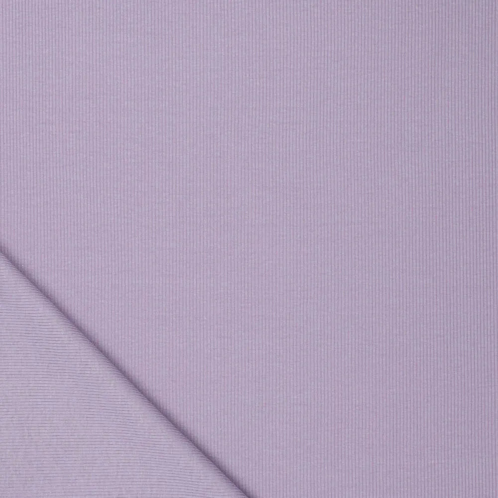 Attēls ar Rievotā kokvilnas trikotāža (RIB JERSEY) - lavandas lillā 310 g/m² – pieejams Šarlotes audumi