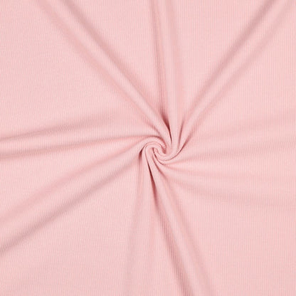 Jersey de coton côtelé (RIB JERSEY) - teinte rose 240 g/m²