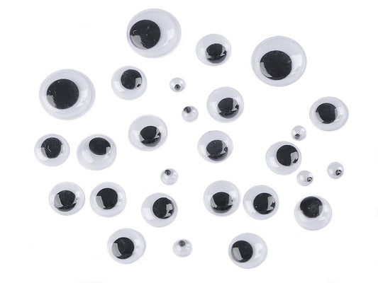 Attēls ar Rotaļlietu acis ar līmlenti 5; 10.3; 15.3 mm MIX 130 gab. – pieejams Šarlotes audumi