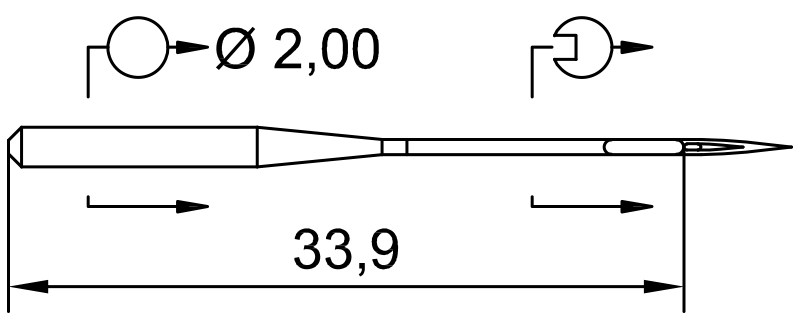 Rūpnieciskās taisnā dūriena šujmašīnas adatas trikotāžai SCHMETZ DPx5 KN SUK - Nr. 70 (10gab.)