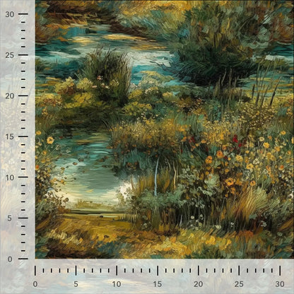 Viskozes gabardīna audums-ainava