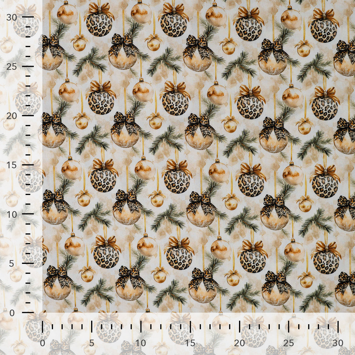 Premium 100% kokvilnas audums-Ziemassvētku leoparda dekori